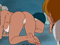 Cartoon porn video: Secret house cleaning in the pool
