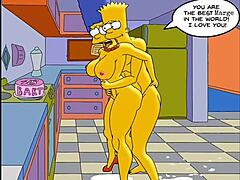 性感的家庭主妇Marge在动漫Hentai视频中在所有洞里接受内射时发出愉悦的呻吟声