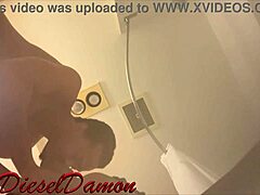 Ebony MILF gets her small tits and big ass worshipped in the shower