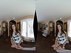 Virtual reality porn featuring a busty brunette MILF